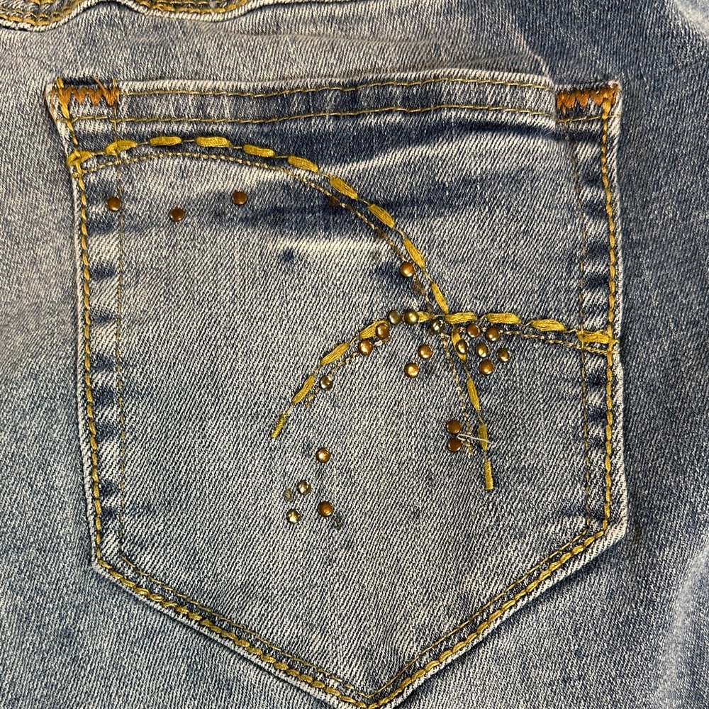 Zanadi Embellished Blue Jeans with Stretch and Slight Flare Size 24W Inseam 29” - Picture 9 of 10